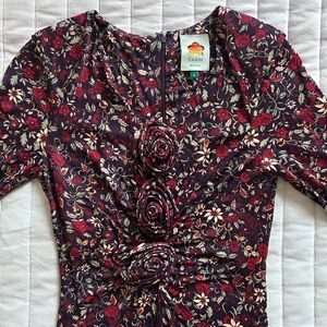 FARM Rio Purple Chelsea Garden Flowers Knot Maxi Dress